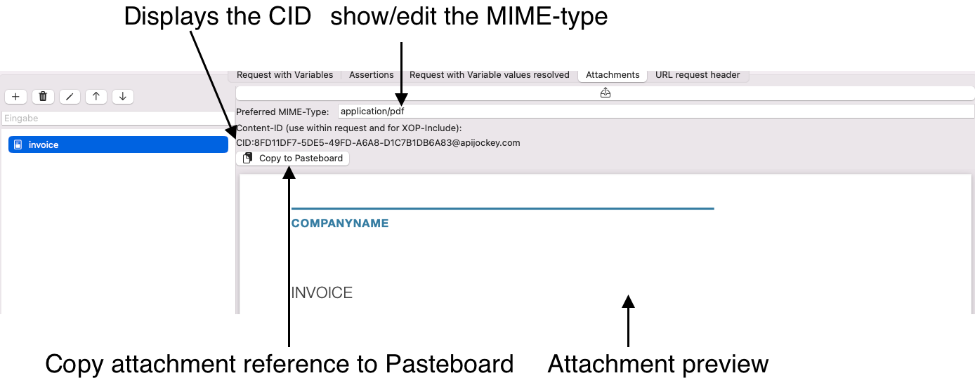 Screenshot attachments view with loaded content