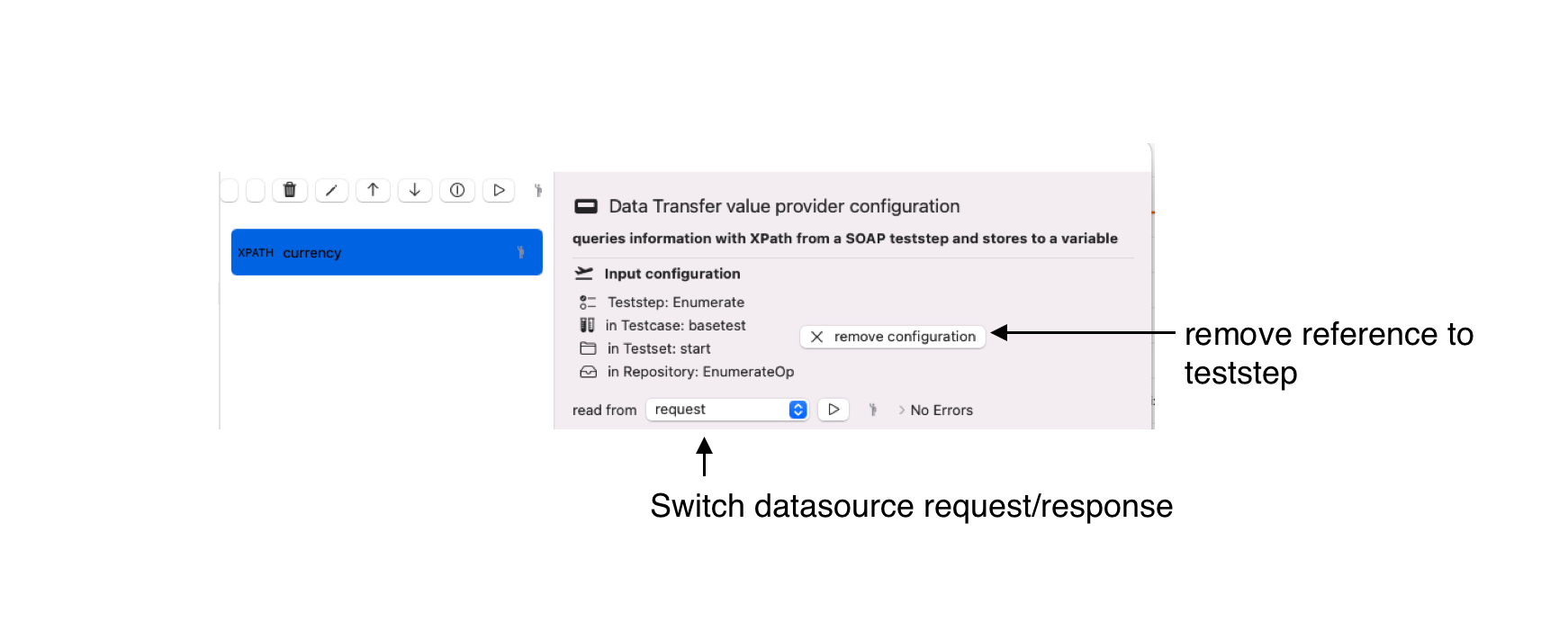 Datatransfer value provider details with referenced teststep screenshot