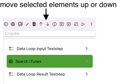 Screenshot Databased Testcase teststep list with new HTTP teststep at the beginning of the list