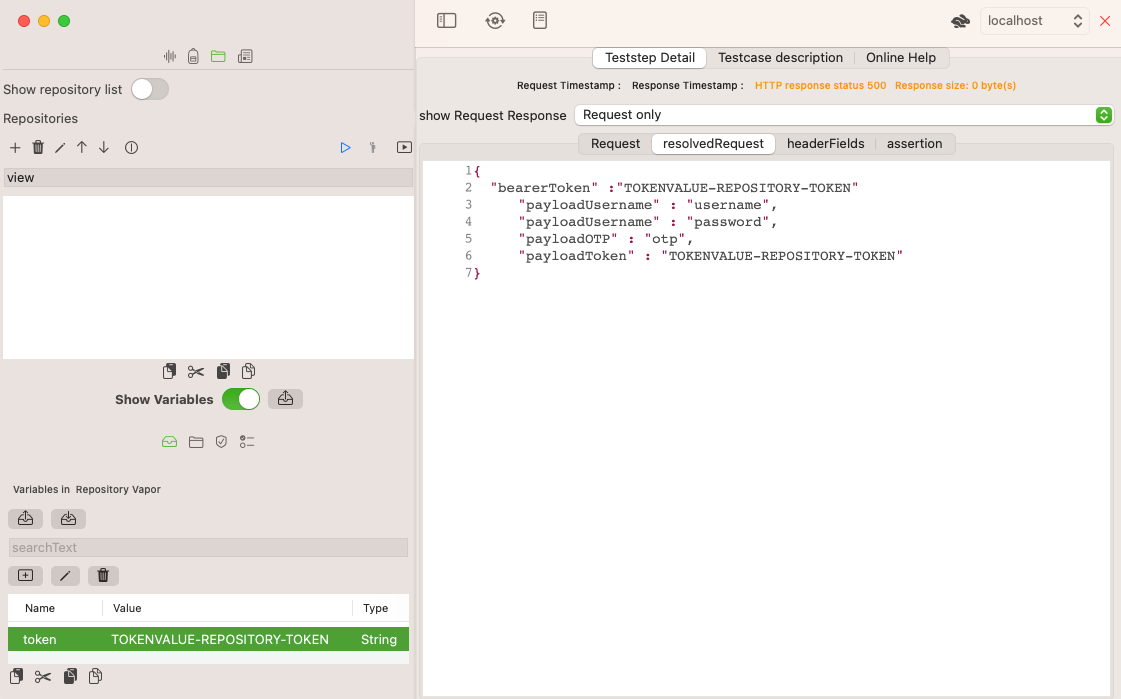 screenshot Run Environment Authentication Resolved Reference