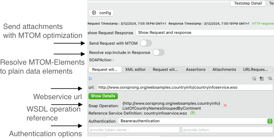 SOAP Teststep editor configuration screenshot