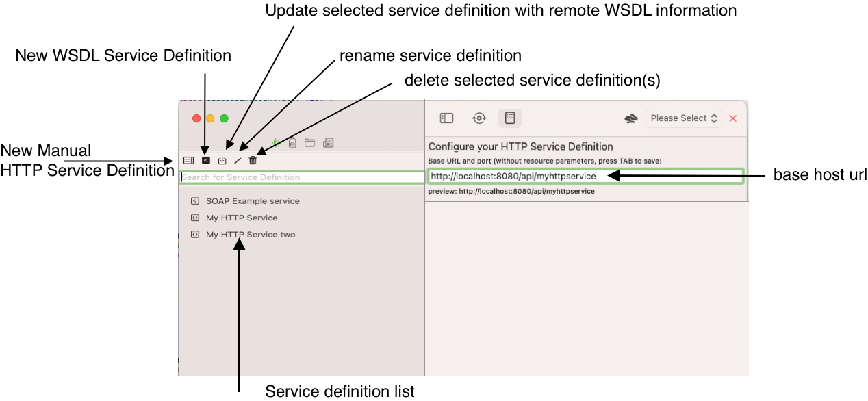 screenshot view service definition with Manual HTTP Service definition selection