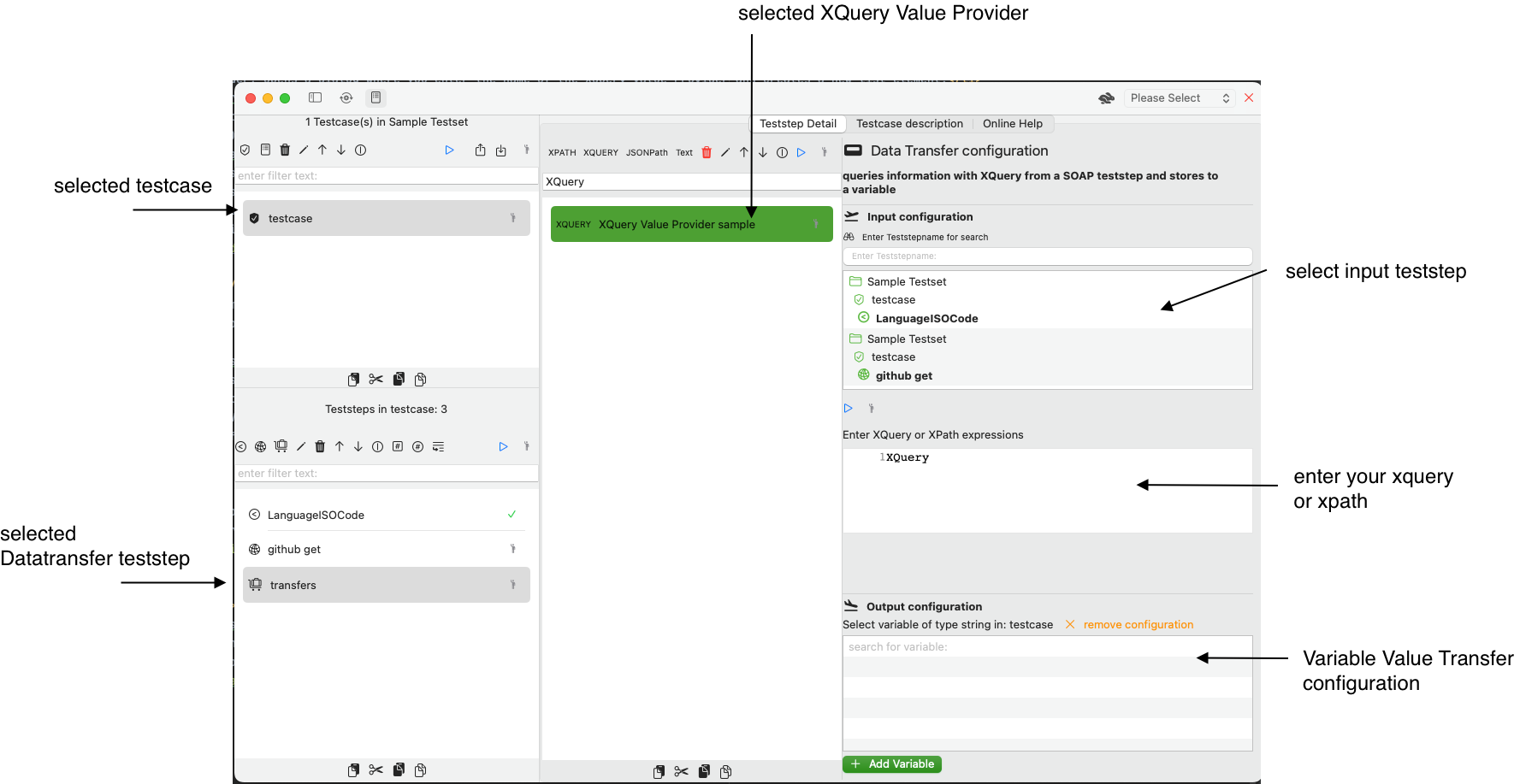 screenshot with XQuery Value Provider Details view