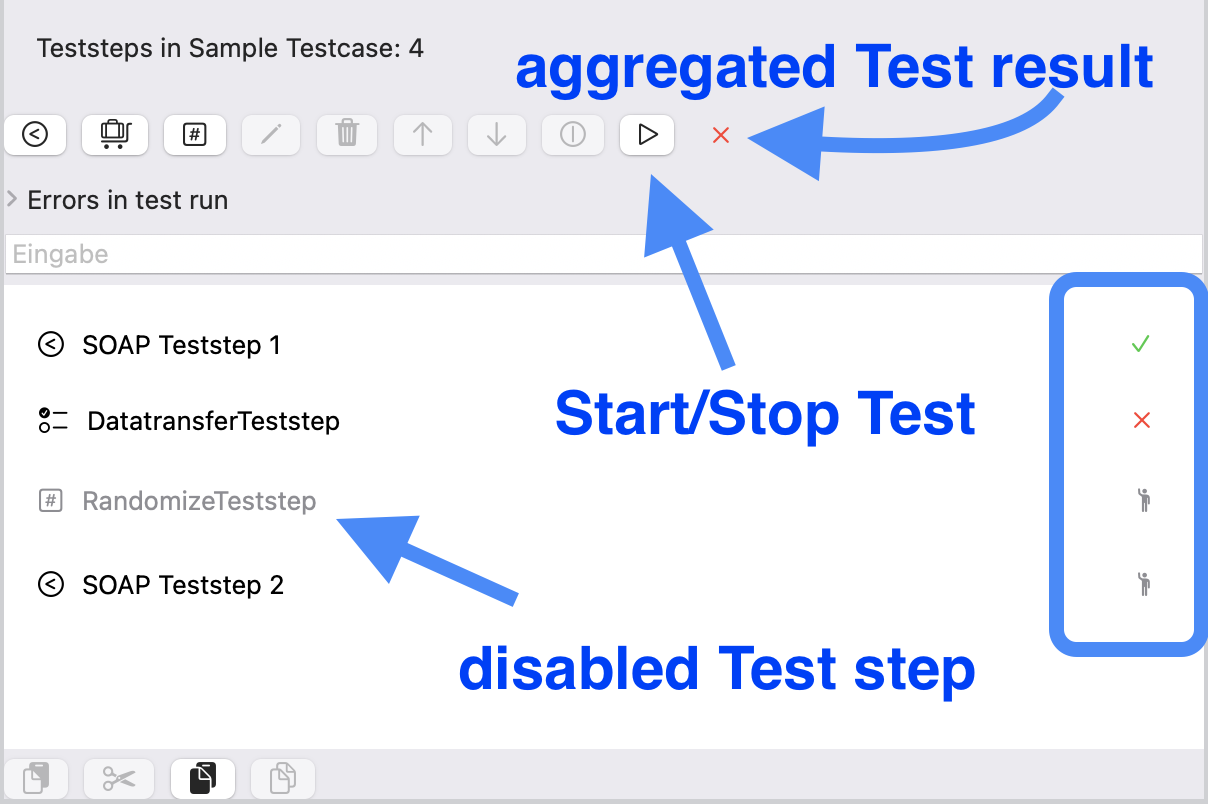 visualization test run results for teststeps